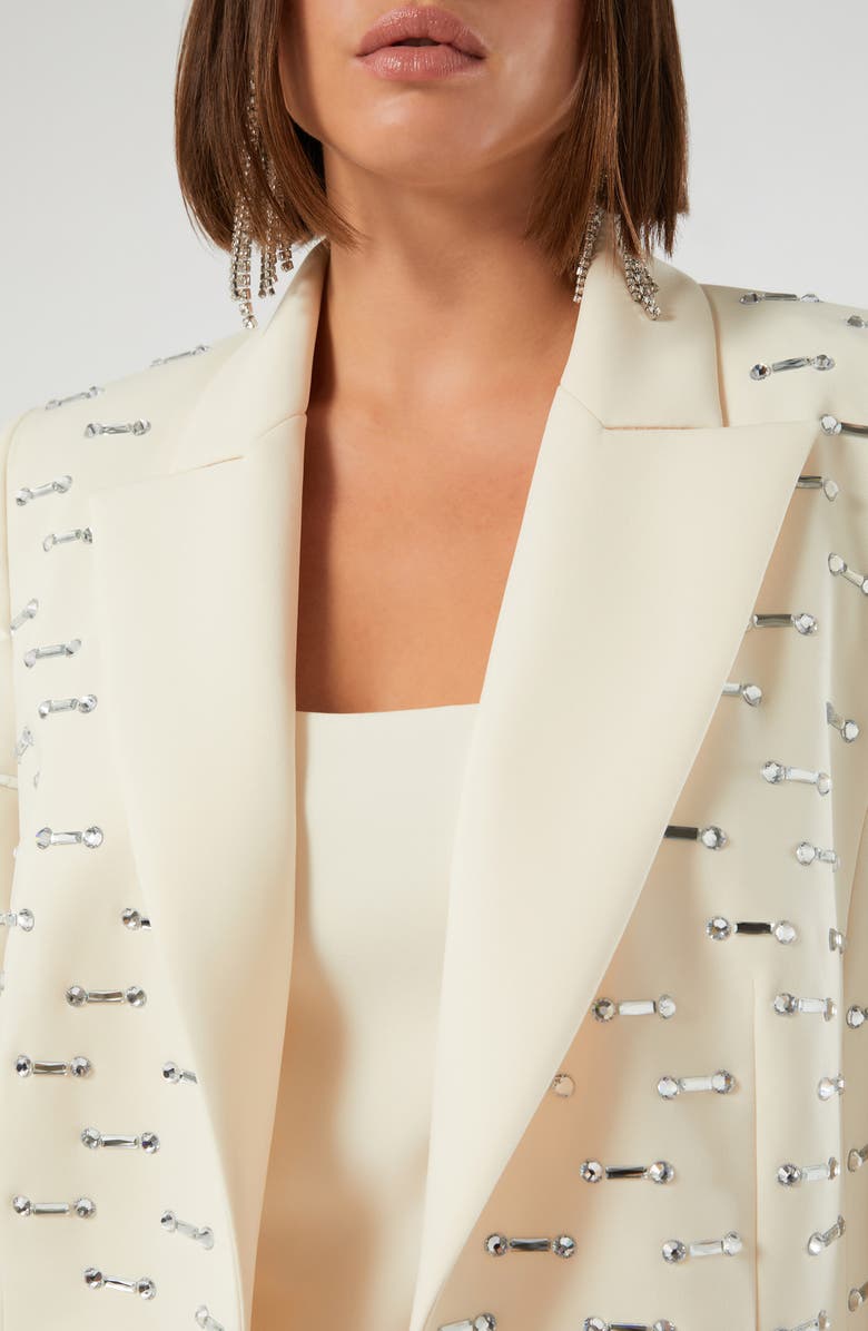 Marina Rinaldi Mescmalto Rhinestone Detail Jacket, Alternate, color, Light Yellow