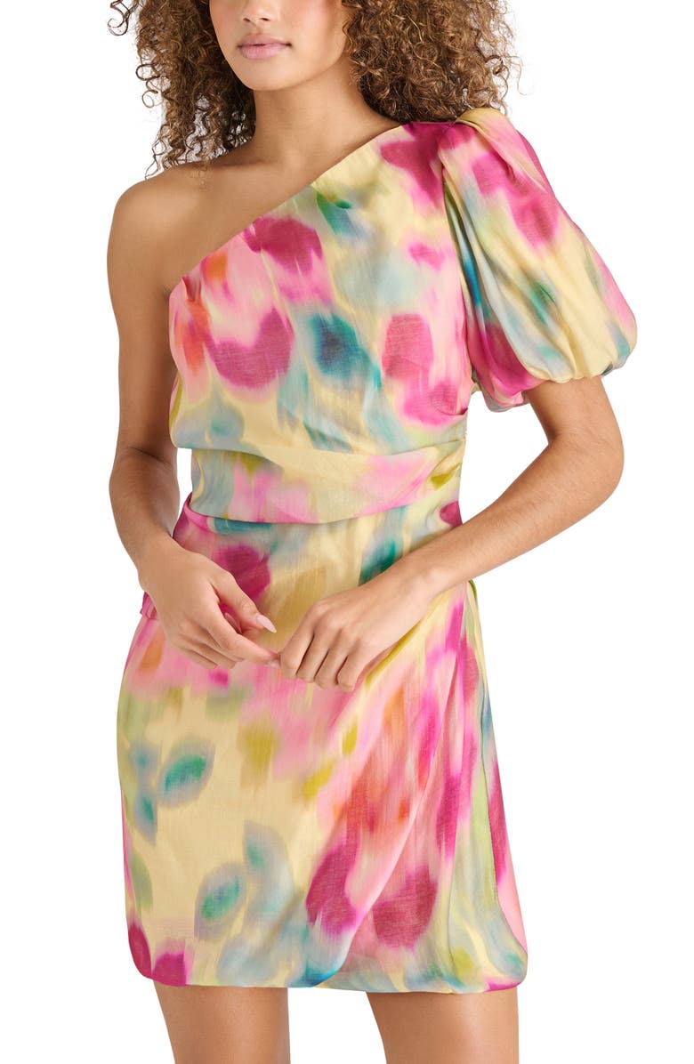 Steve Madden Angel One-Shoulder Minidress, Alternate, color, Yellow Iris