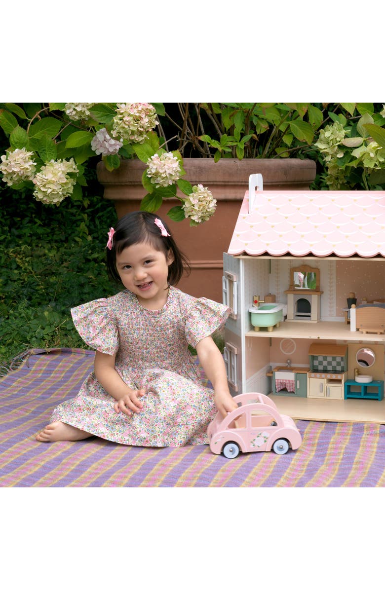 Rachel Riley Floral Ruched Dress, Alternate, color, Pink