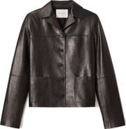 Lafayette 148 New York Pickstitch Leather Jacket