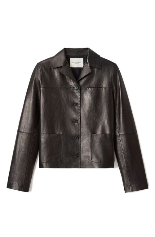 Lafayette 148 Nappa Lambskin Leather Patch Pocket Jacket In Black