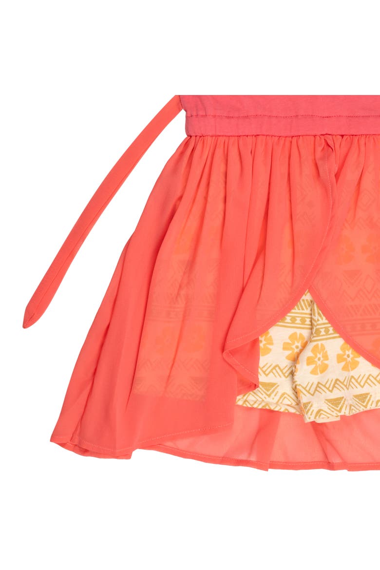 Moana Cosplay Skirt Overlay Romper, Alternate, color, Moana Coral Orange