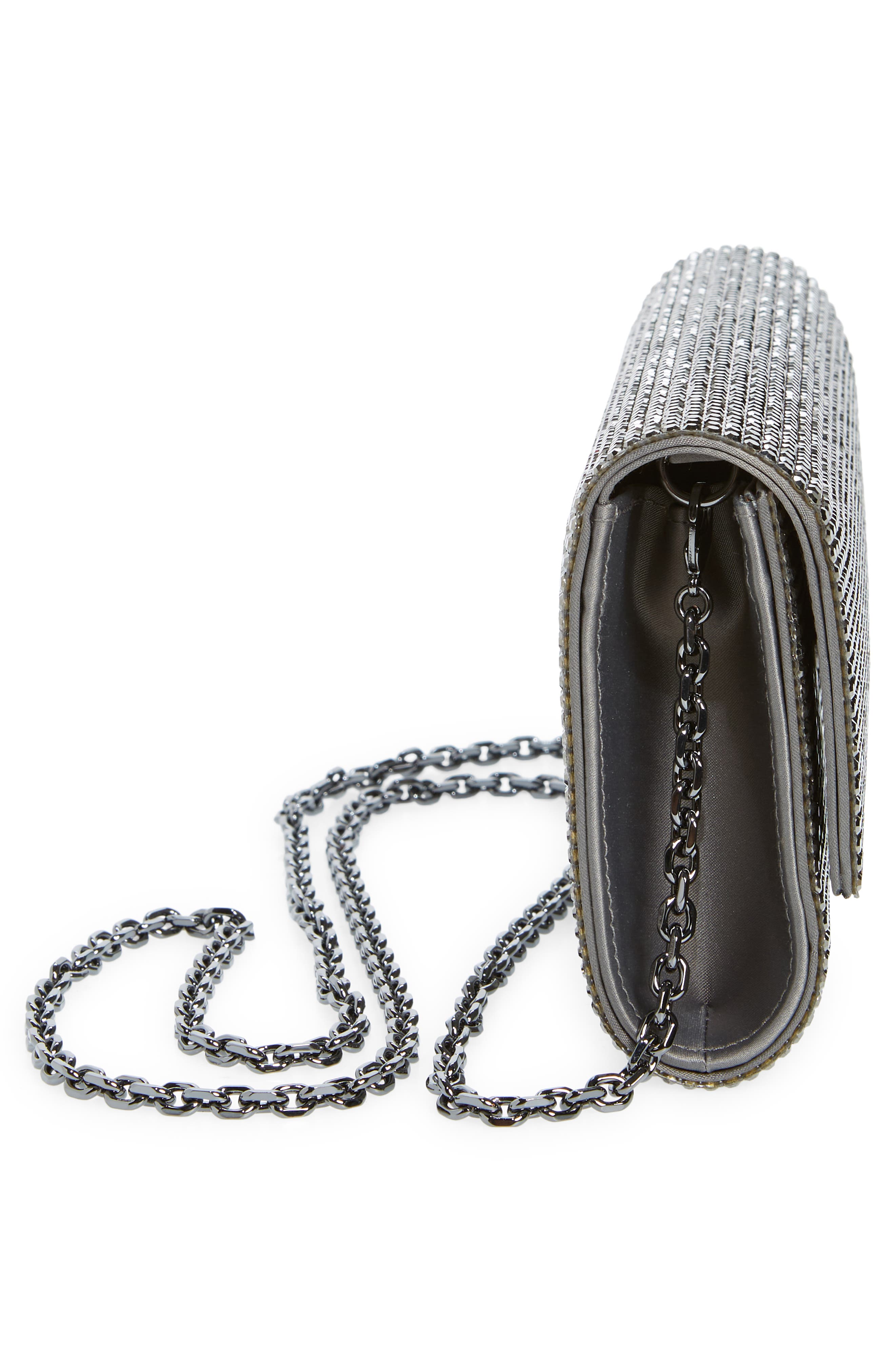 Perry Embellished Satin Clutch, Alternate, color, EBONIZED HEMATITE