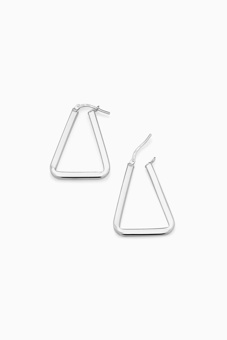 Trinity Midi Hoops in Sterling Silver, Alternate, color, Silver