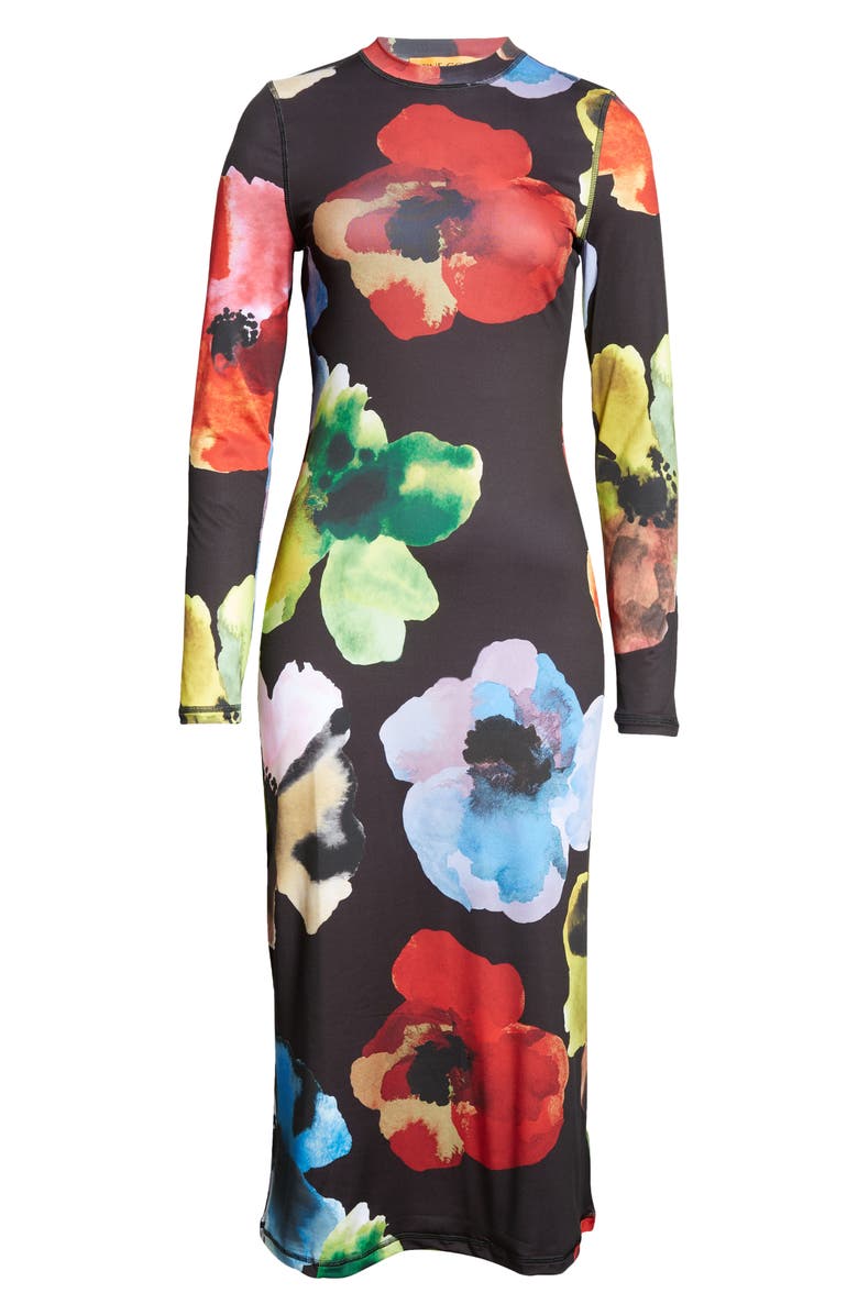 Stine Goya Print Long Sleeve Body-Con Stretch Jersey Midi Dress, Alternate, color, 