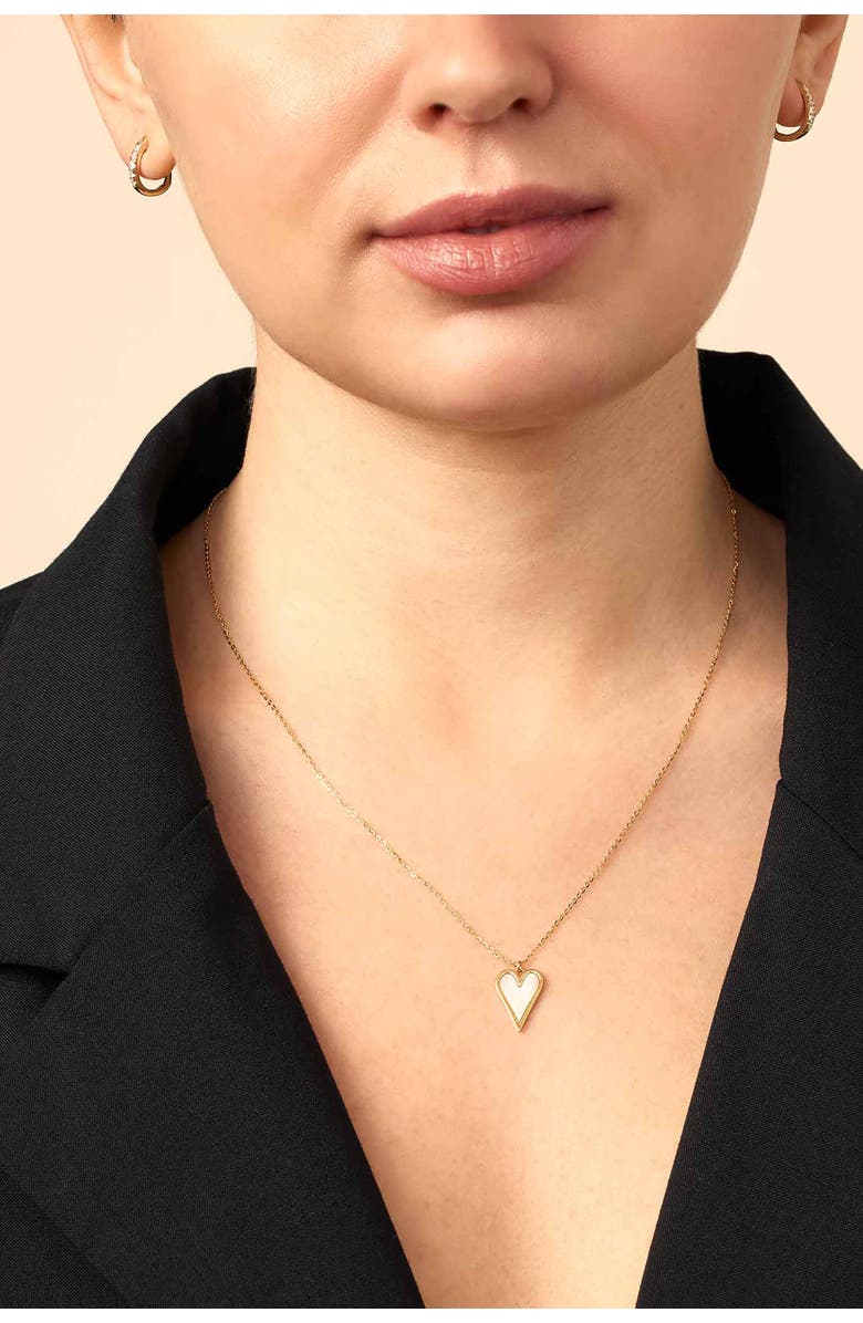 Oradina 14K Yellow Gold Pure Heart Pendant Necklace, Alternate, color, Yellow Gold