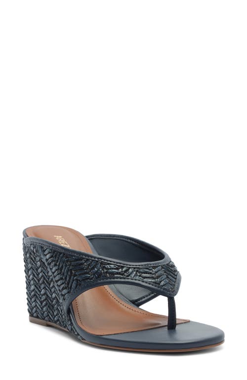 Arezzo Sara Wedge Flip Flop in Petrolwo/navy Nautical at Nordstrom, Size 10