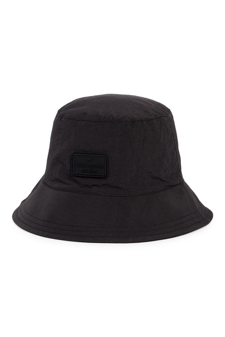 rubber patch bucket hat, Main, color, BLACK