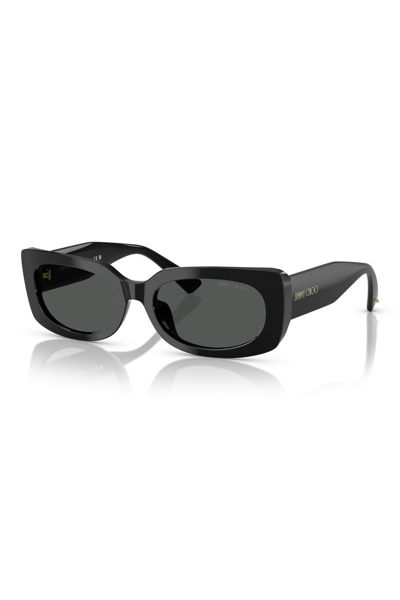 54mm Polarized Pillow Sunglasses, Alternate, color, BLACK