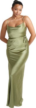 Six Stories Cami Cowl Front Satin Bridesmaid Dress