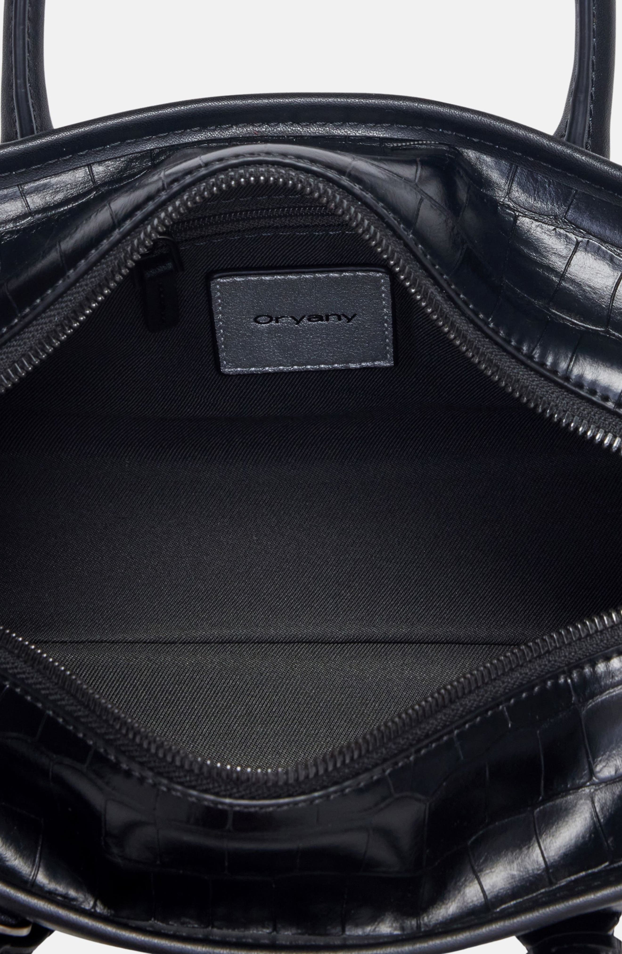 Claude Leather Satchel, Alternate, color, CROCO BLACK