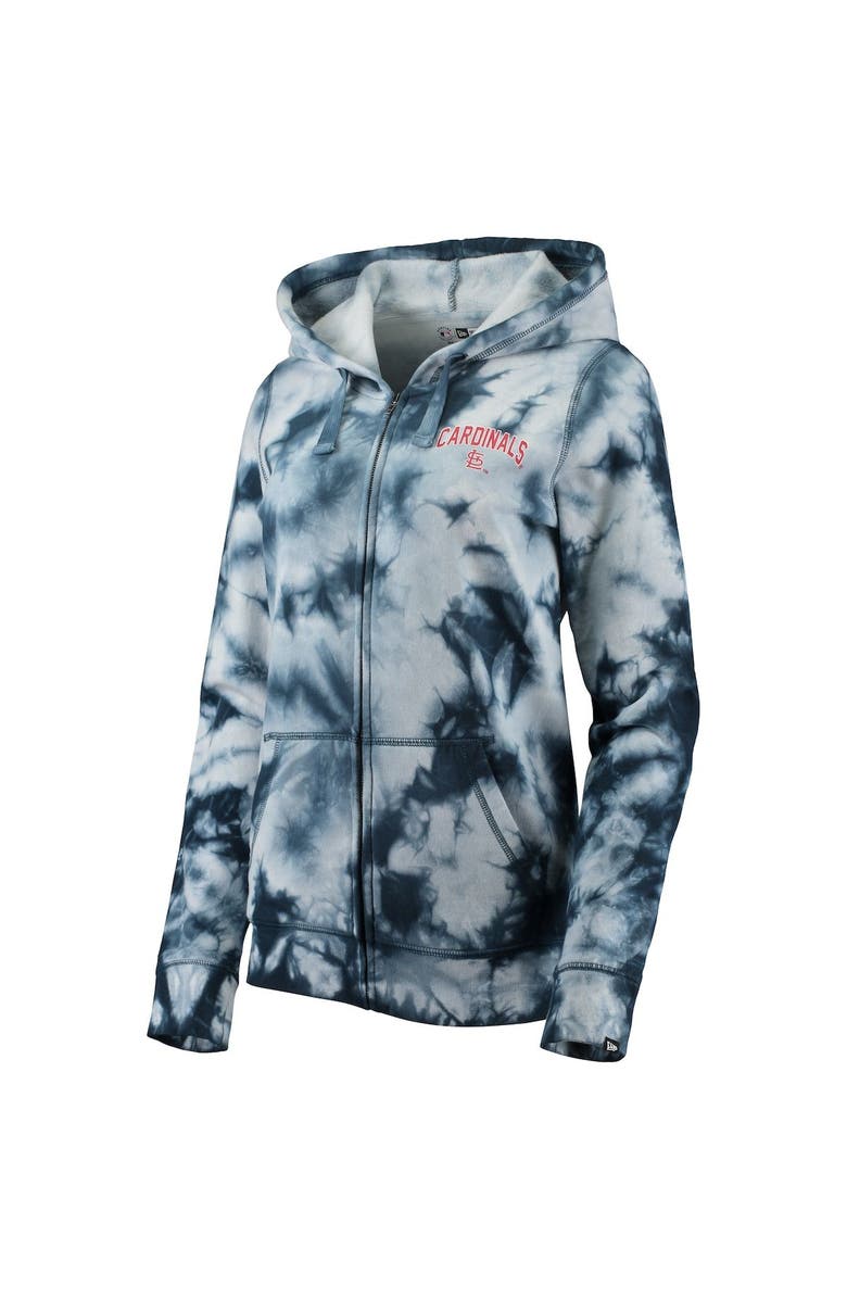 New Era Women's New Era Navy St. Louis Cardinals Tie-Dye Full-Zip Hoodie, Alternate, color, Navy