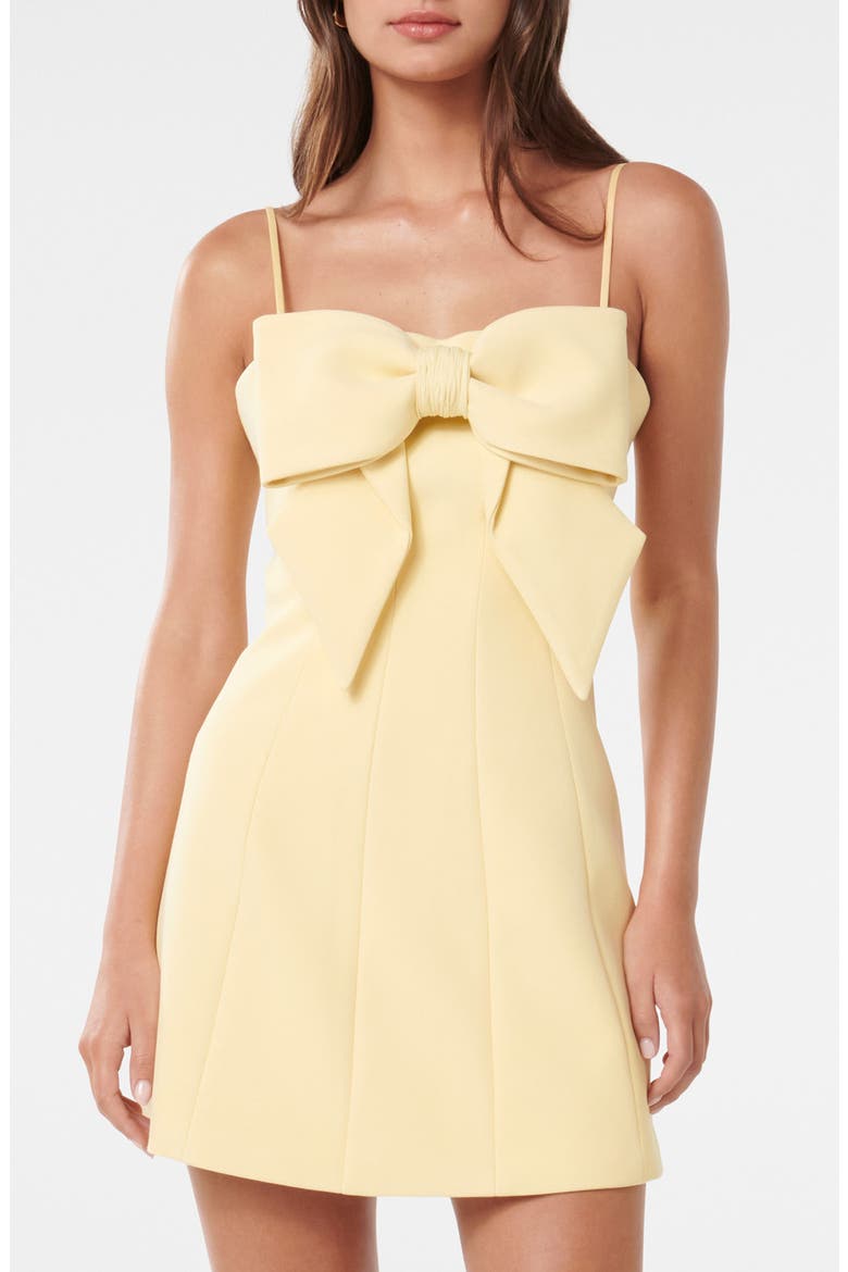 Hayley Bow Front Cocktail Minidress, Main, color, ASPEN GOLD