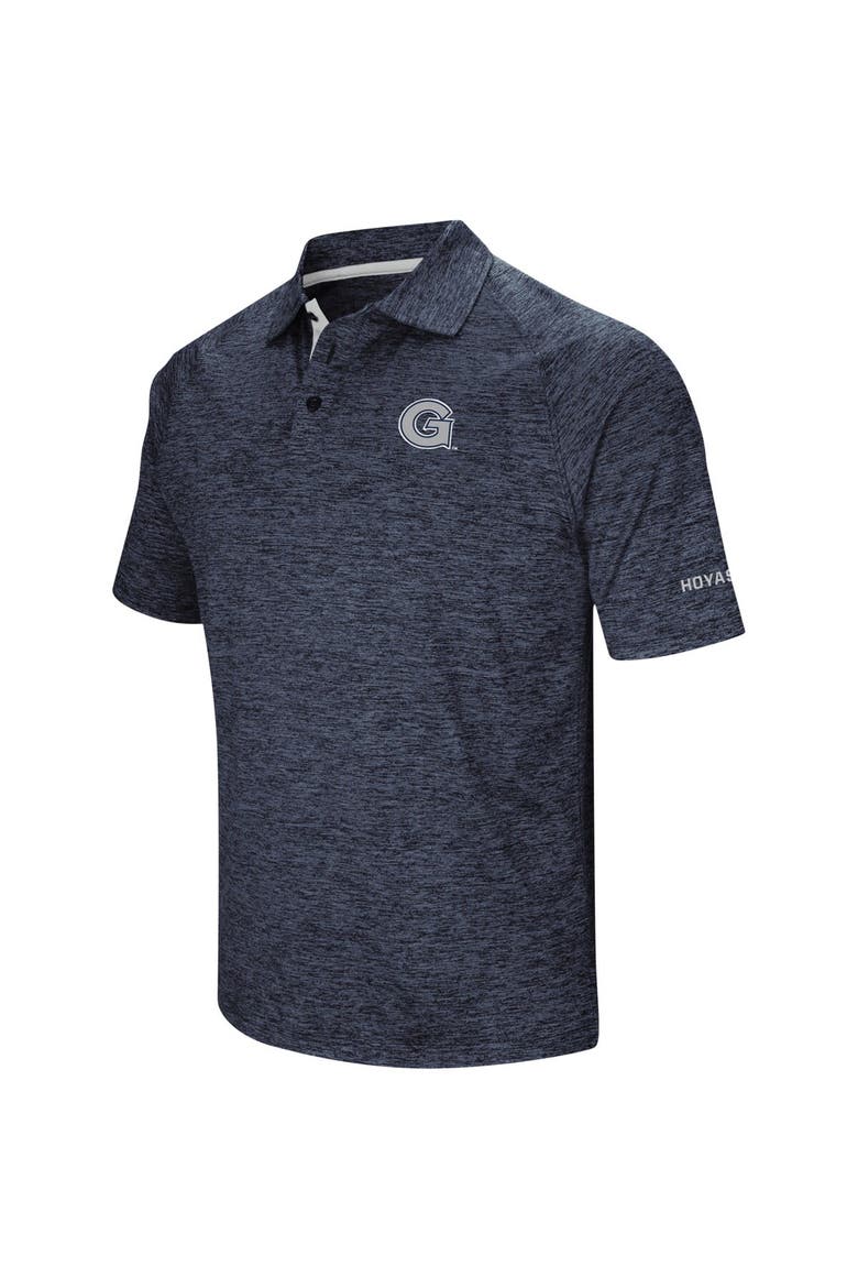 Men's Colosseum Heathered Navy Georgetown Hoyas Down Swing Raglan Polo, Alternate, color, Heather Navy