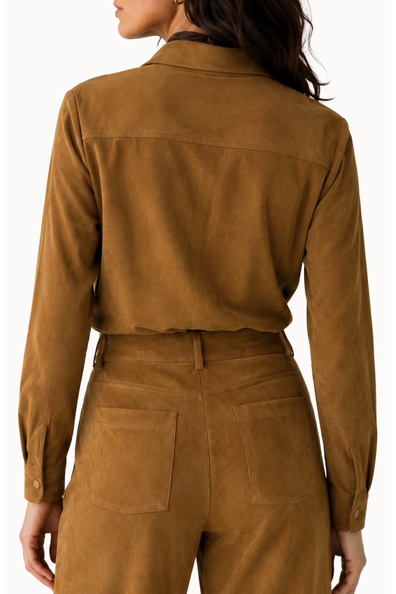 Hoda Faux Suede Top, Alternate, color, TOBACCO BROWN