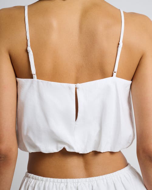 Shop Onia Air Linen Bubble Crop Top In White