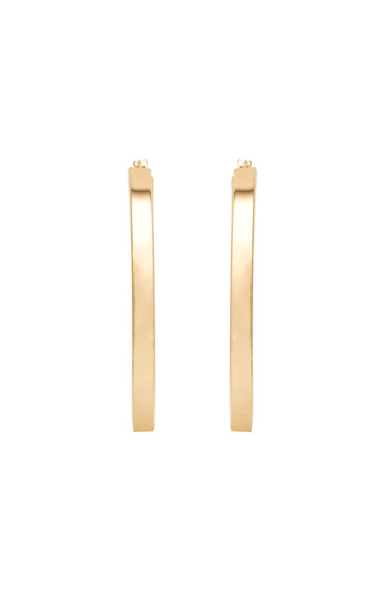 HOT SILVER Rectangular Square Sterling Silver Hoop Earrings, 1.8", Alternate, color, Gold