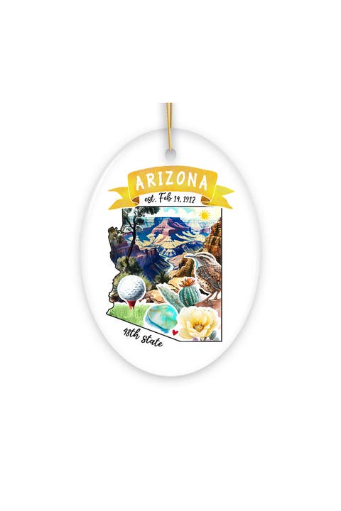 Arizona Grand Canyon Wren Cactus Oval Ornament