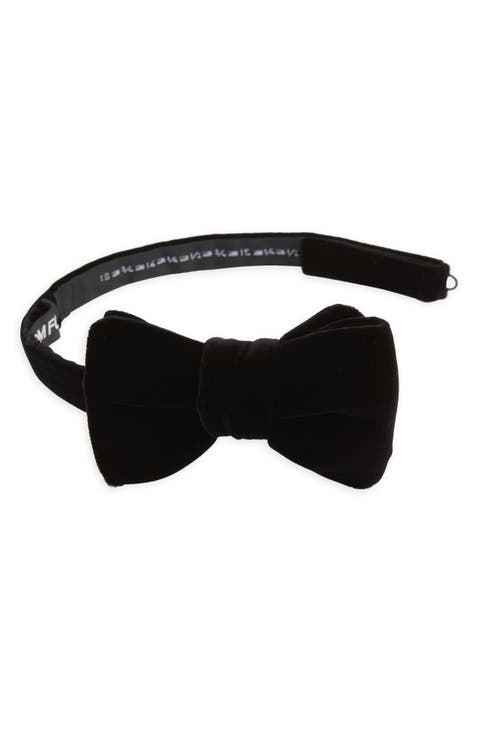 Pre-Tied Compact Velveteen Bow Tie