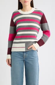 CITY BLUES Stripe Colorblock Sweater