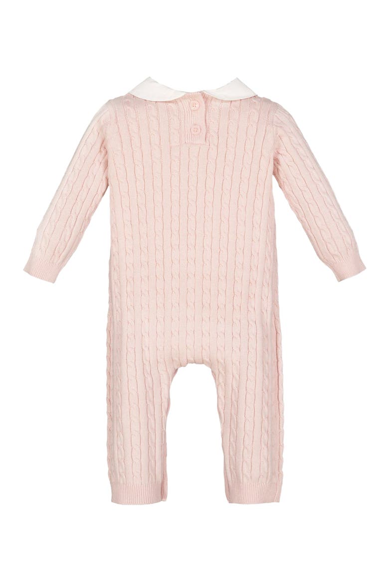 Baby Organic Cable Romper with Collar, Infant, Alternate, color, Pink