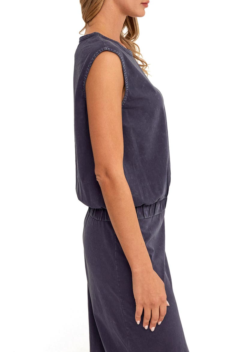 Laela Mineral Wash Banded Waist Cotton Top, Alternate, color, STARGAZER