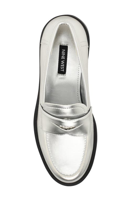 Nine West Seeme Penny Loafer In Silver