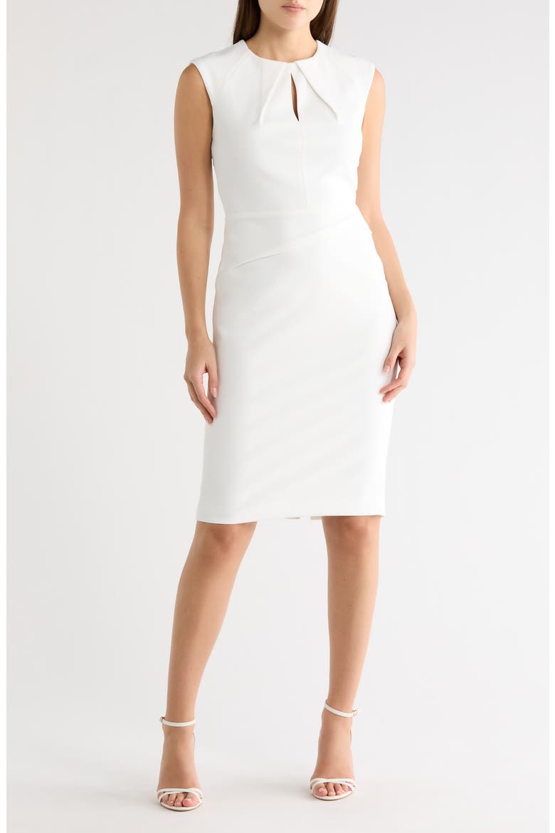 Keyhole Sheath Dress, Main, color, CREAM