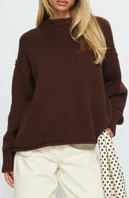 Princess Polly Wilda Oversize Cotton Crewneck Sweater