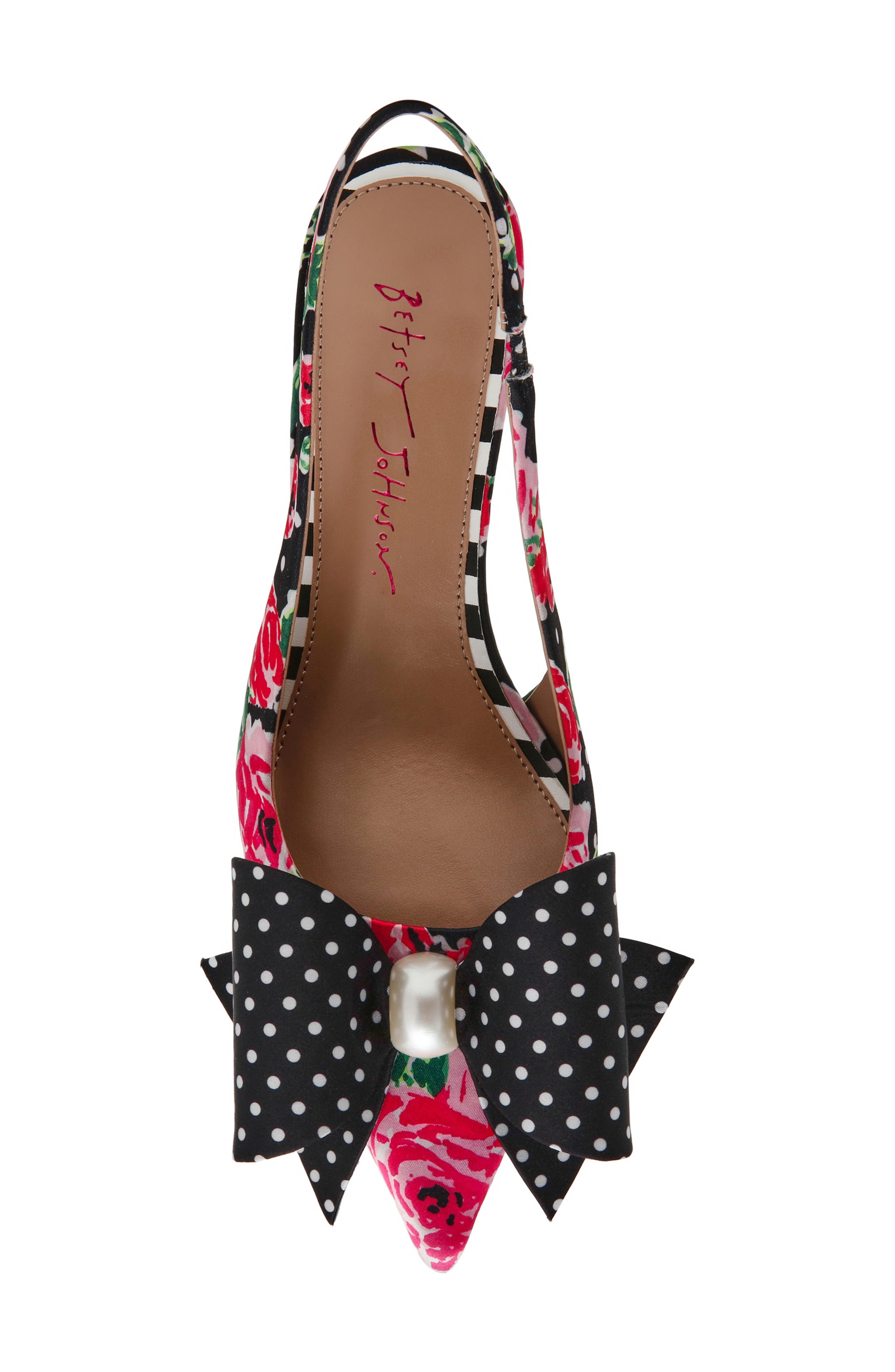 Claira Pointed Toe Slingback Pump, Alternate, color, ROSE DOT FLORAL
