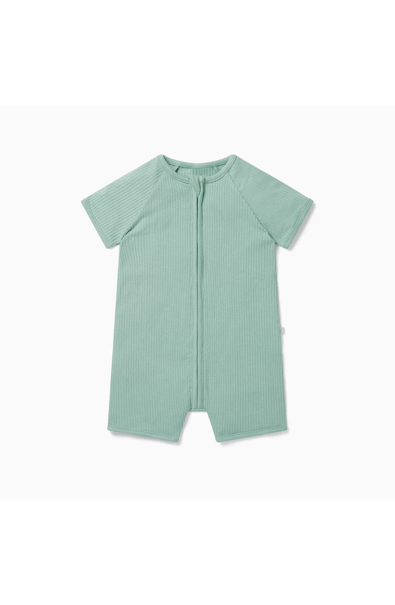 MORI Ribbed Summer Zip-Up Sleepsuit, Main, color, Mint