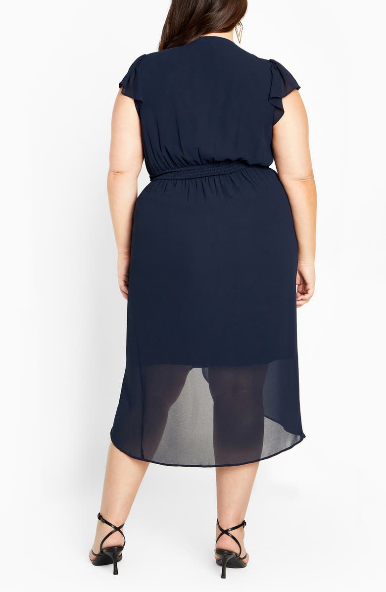 City Chic Faux Wrap Sheath Dress, Alternate, color, True Navy