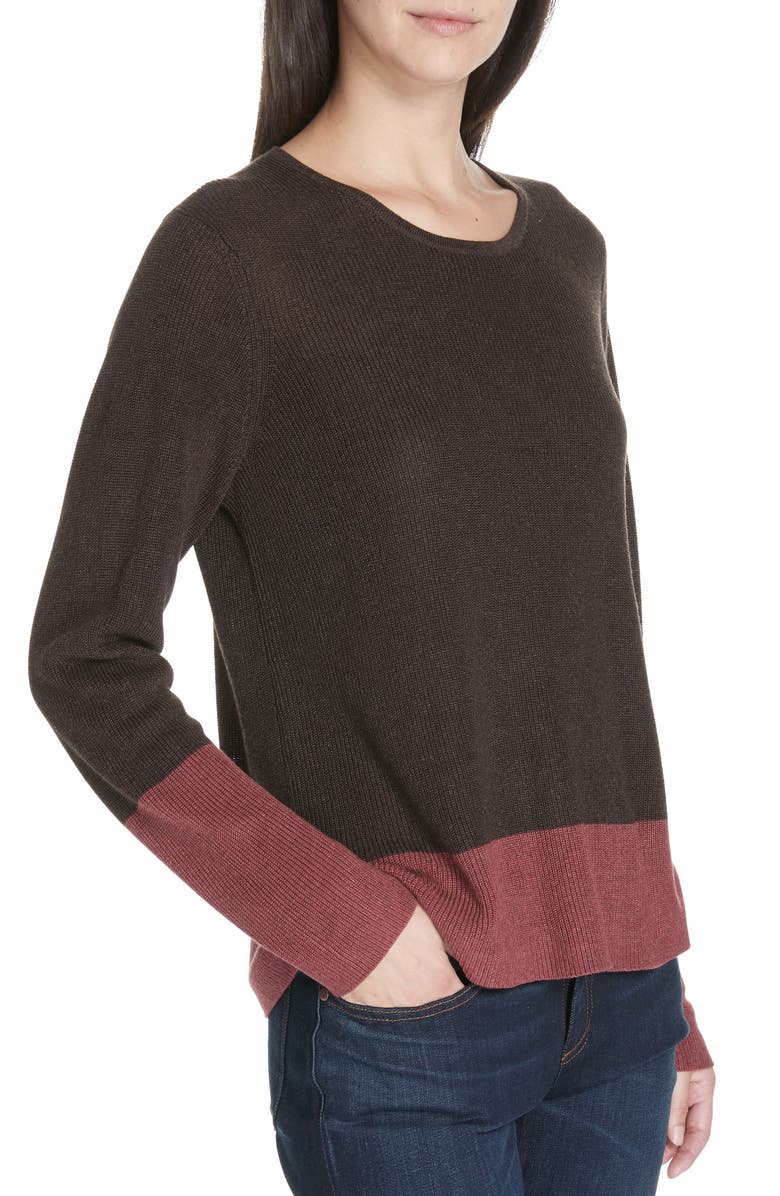Eileen Fisher Colorblock Tencel<sup>®</sup> Lyocell & Silk Sweater, Alternate, color,