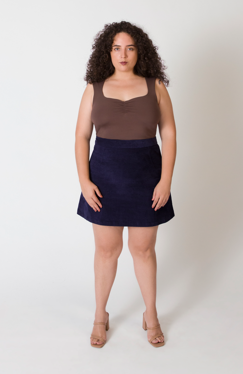 Aam The Label The Cord Mini Skirt In Blue