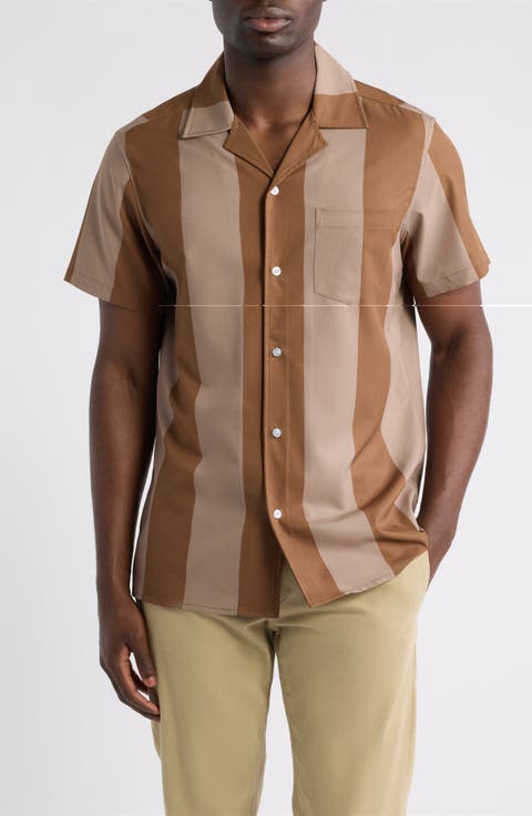 Weekend Stripe Button-Up Camp Shirt