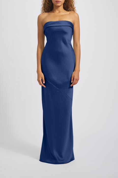 Strapless Bias-Cut Gown