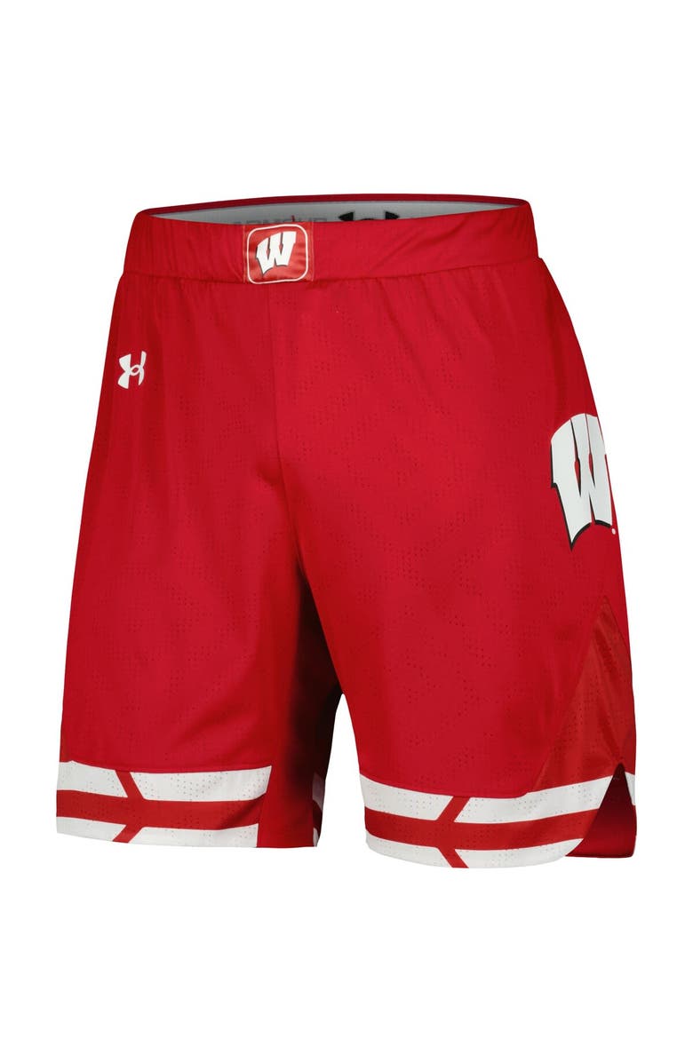Under Armour Men's Under Armour  Red Wisconsin Badgers Replica Basketball Shorts, Alternate, color, White