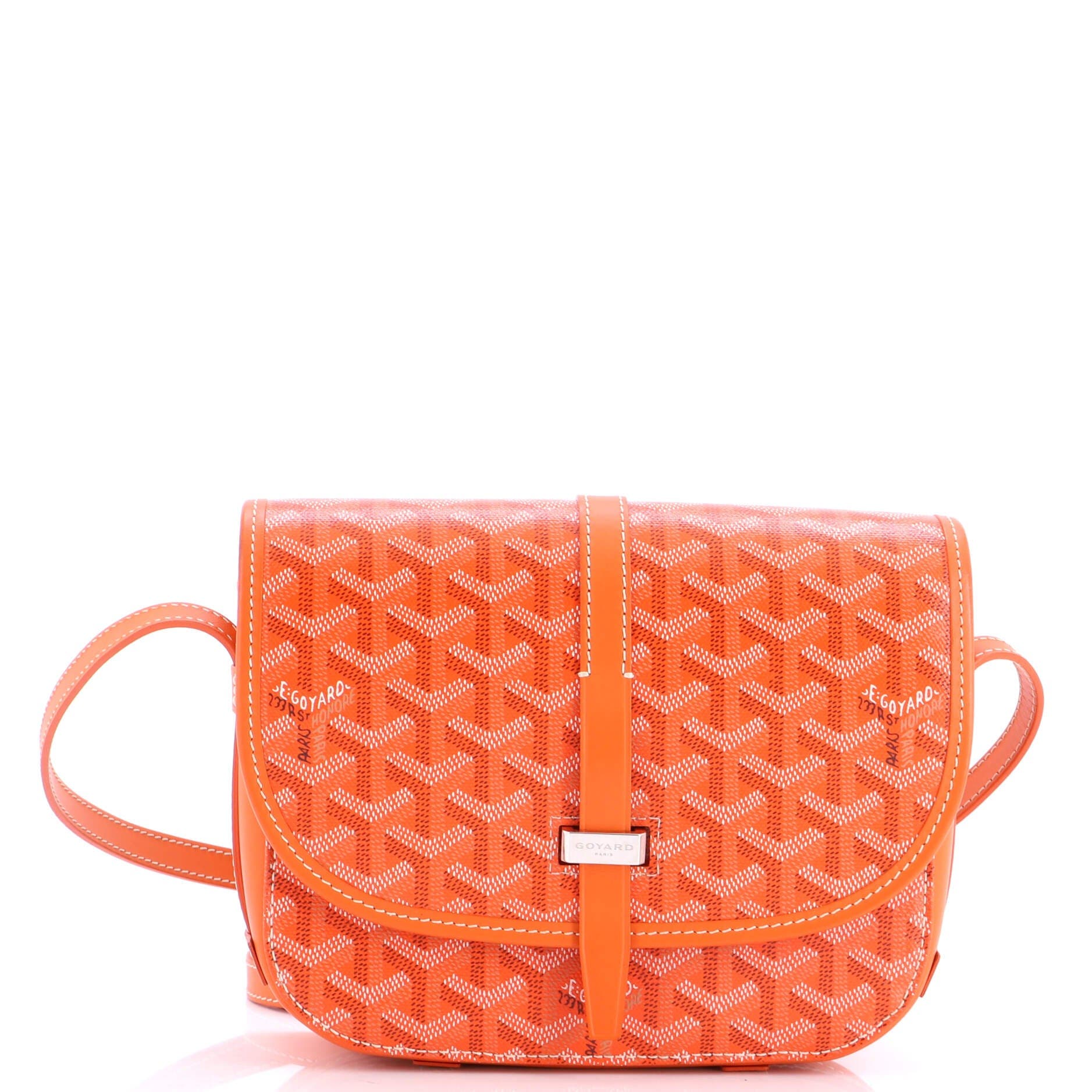 Pre-Owned Goyard Belvedere II Messenger Bag Coated Canvas PM, Main, color, Orange