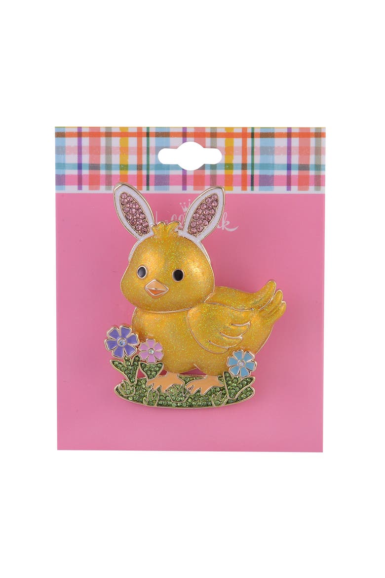 Bunny Ear Chick Easter Pin, Alternate, color, Yellow