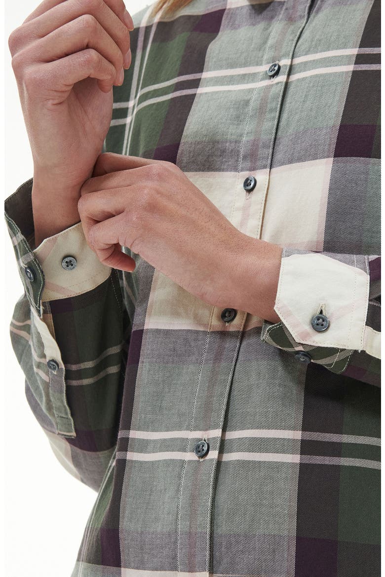 Mooreland Plaid Cotton Button-Up Shirt, Alternate, color, OLIVE/ BLACK CHERRY