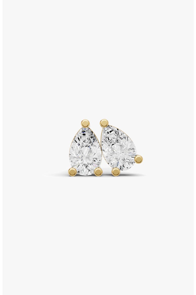 14K Gold Studs 0.5 ct Earrings Pear Solitaire, Main, color, Yellow Gold