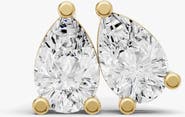 SEREIA OFFICIAL 14K Gold Studs 0.5 ct Earrings Pear Solitaire