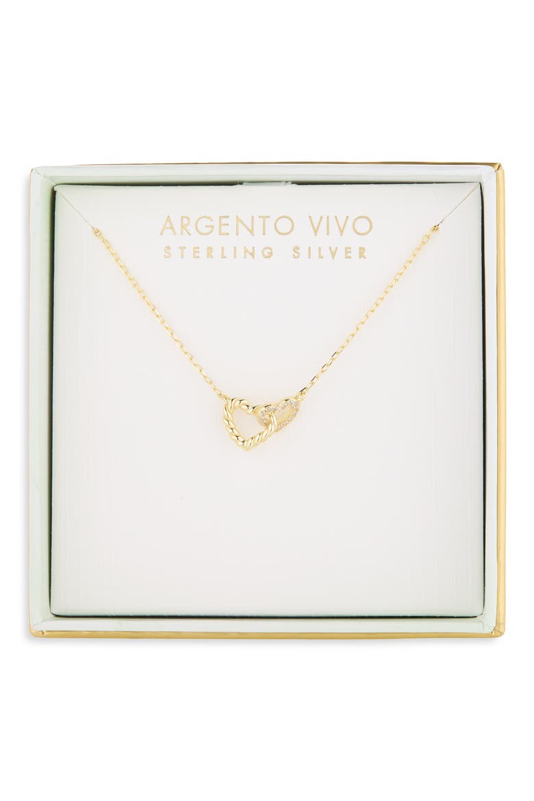Rope Interlocking Heart Necklace, Main, color, GOLD