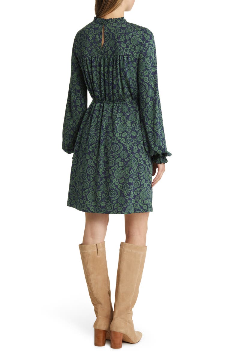 Boden Paisley Print Long Sleeve Belted Dress, Alternate, color, 