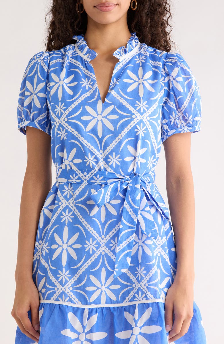 SUGARLIPS Alexia Floral Susi Minidress, Alternate, color, Blue-White-Multi