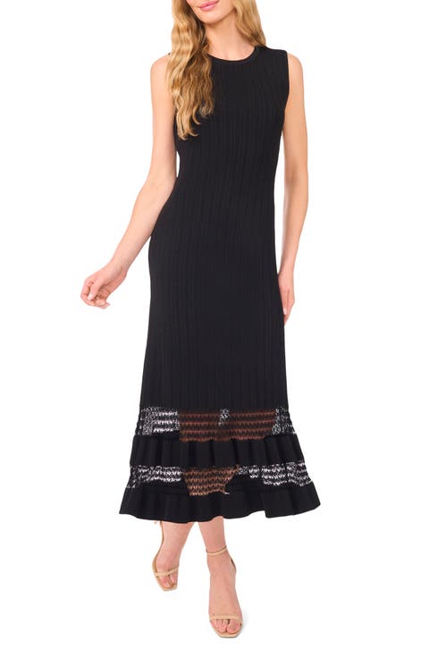 Pointelle Sleeveless Midi Dress