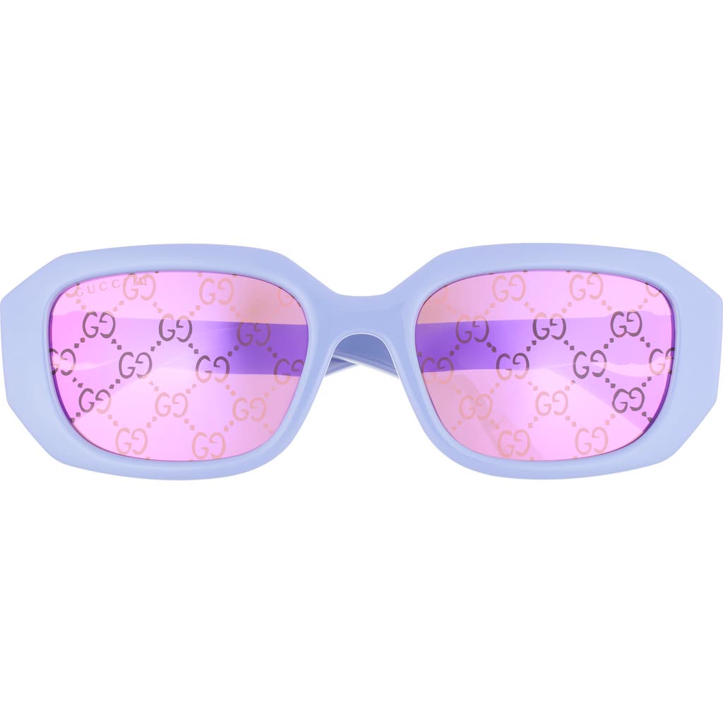 Gucci 54mm Rectangular Sunglasses In Blue