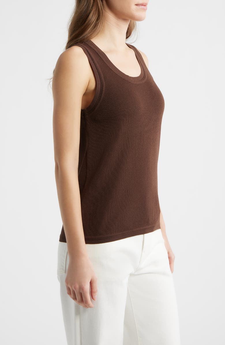 Anne Klein Scoop Neck Tank, Alternate, color, Dark Chocolate