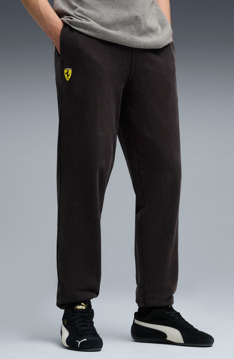 PUMA Scuderia Ferrari Sportswear Logo Cotton Sweatpants, Main, color, Puma Black