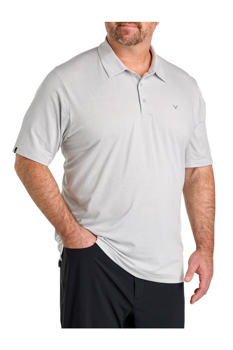 Big & Tall Heathered Jacquard Polo Shirt, Main, color, HIGHRISE HEATHER